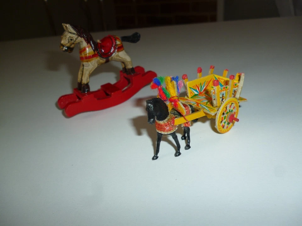 Ensemble Calèches sicilienne ancien + cheval a Bascule ancien - Photo 2/4