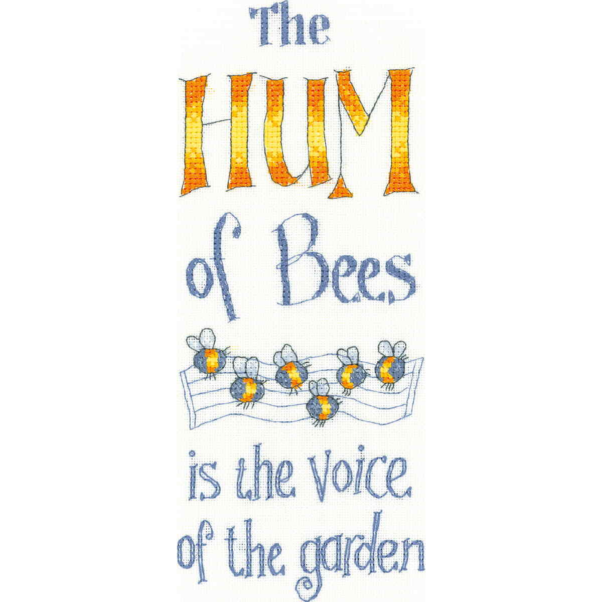 Heritage counted cross stitch kit Aida ""The Hum of Bees"", PUHB1464-A, 9x22cm, DI