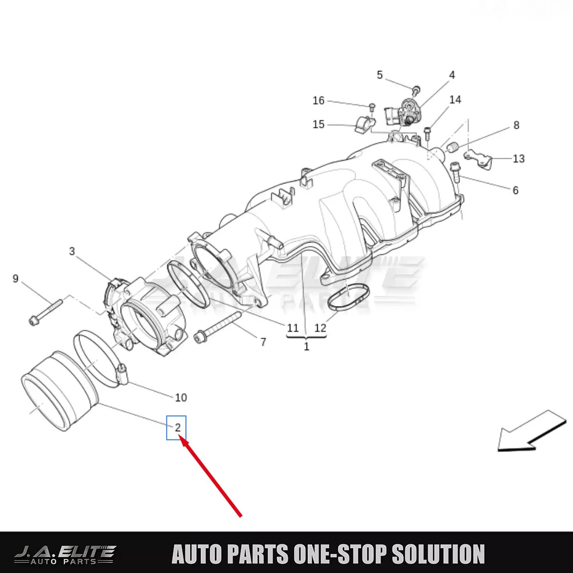Intake Manifold Spacer for Maserati Ghibli, Quattroporte, Levante 3.0L V6