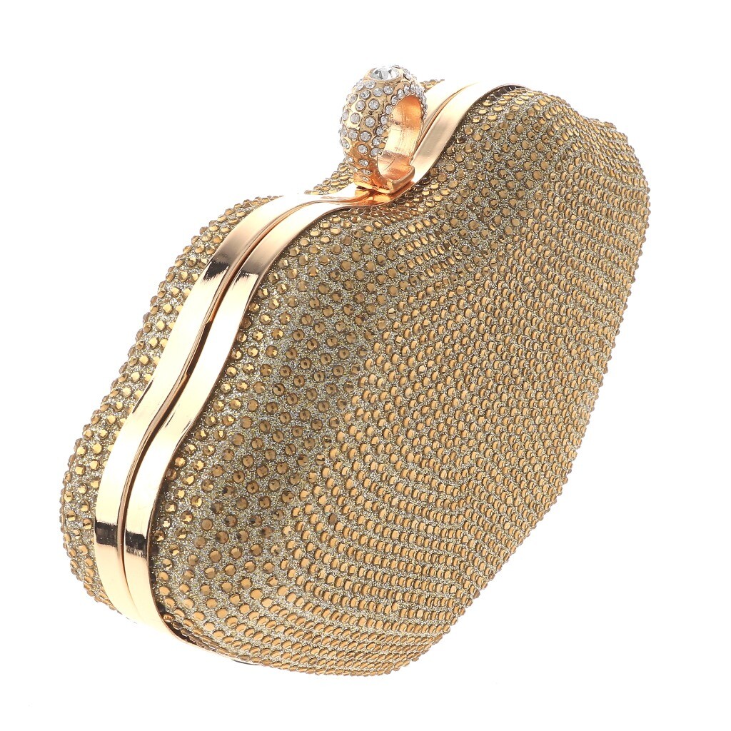 Gold Tone Metal Hardware Frame Rhinestone Evening Bag BZY213 Gold Tone Metal Hardware Frame Rhinestone Evening Bag BZY213