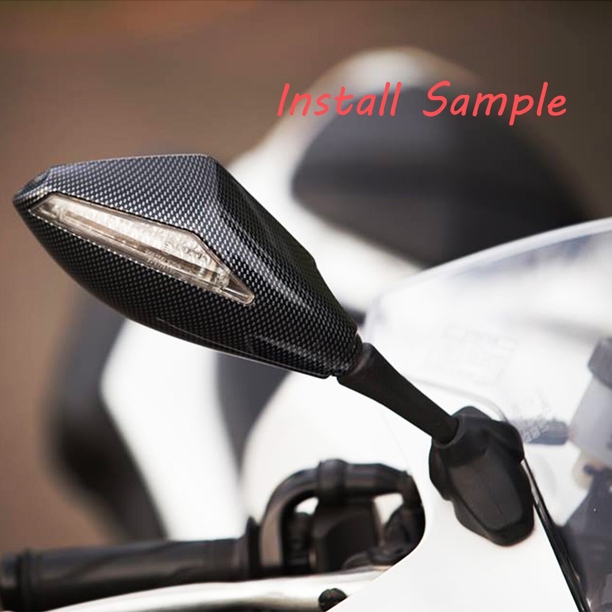 専用　オーダー Black Motorcycle Led Mirrors For Kawasaki Ninja ZX6R ZX10R 2003