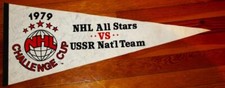 79 Challenge Cup Pennant Signed by 24 NHL vs Russian National Team Ken Dryden 3