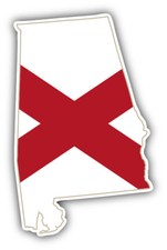 Alabama USA State Map Flag Car Bumper Sticker Decal