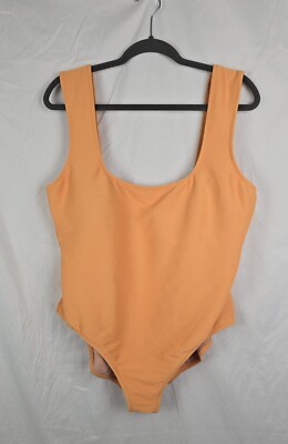 J. Crew Ribbed Square-Neck Warm Clementine One Piece Swimsuit Padded sz 20