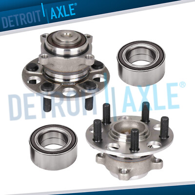 Front Wheel Bearing + Rear Hub Bearing for 2009 2010 2011 2012-2014 Acura TL FWD