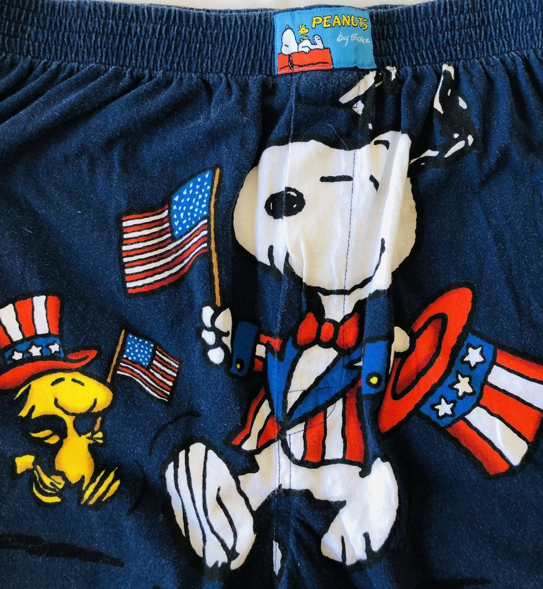 PEANUTS~SNOOPY & WOODSTOCK~”GO USA”~BOXERS~Mens X-LARGE ~NEW~FREE SHIPPING