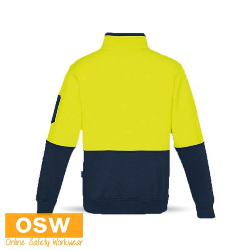Unisex Hi Vis 1/2 Zip Pullover 100% Polyester Soft Warm Kangaroo Pockets - Picture 9 of 9