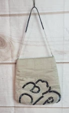 H ~ Shanghai Tang Silk Beaded Sequined Evening Bag/Purse Gray