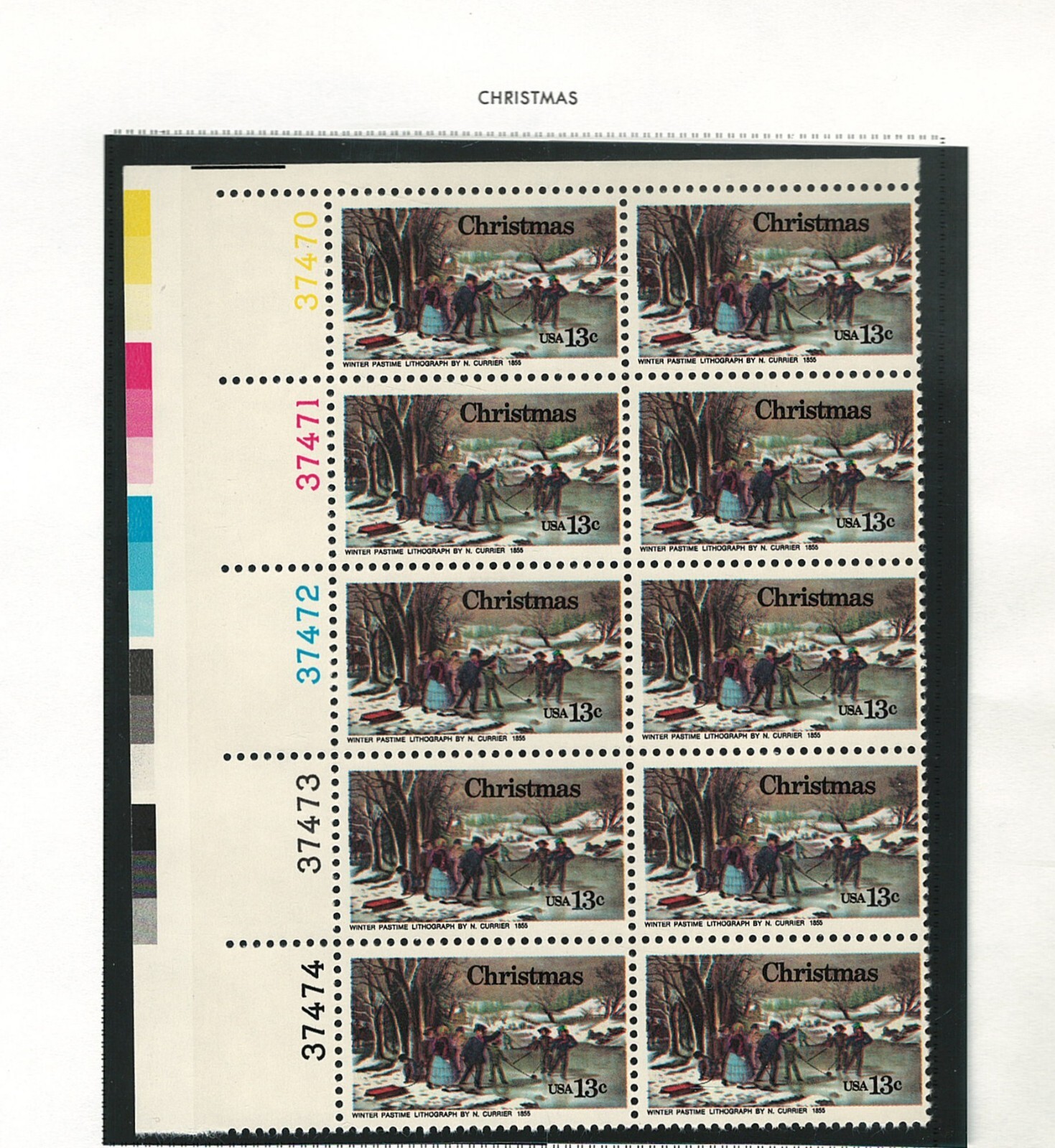 13c christmas stamps 1702 mint sheet