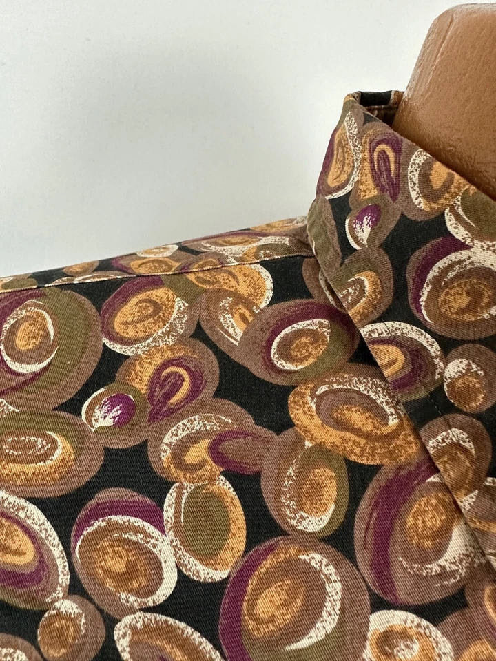 Vintage 90s Geometric Shirt Men Large Circles Casual Hawaiian Cotton Austin Reed - Image 2 of 4