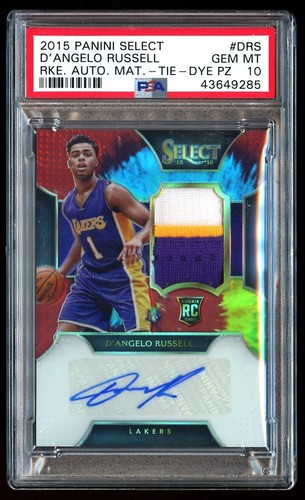 D'Angelo Russell [Gold Prizm] #DRS 2015 Panini Prizm Autographs card