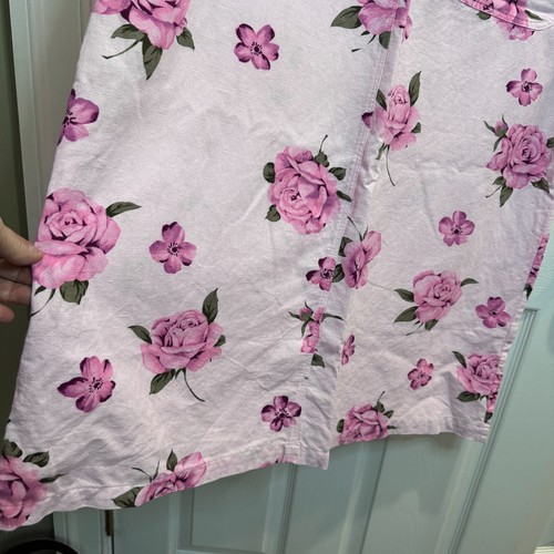Westbound Women Maxi Dress Linen Cotton Pink Roses Cottage Sleeveless Pockets Lg - Picture 12 of 16
