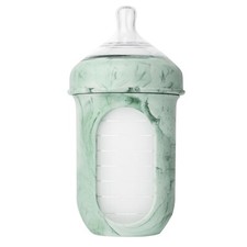 Boon NURSH Reusable Silicone Pouch Baby Bottle Stage 2 Medium Flow 8oz Mint Tie