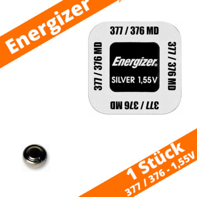 1 x Energizer 377 / 376 SR626 Uhren Batterie Knopfzelle SR66 1,55V Silberoxid