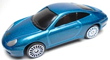2018 MAISTO PORSCHE 911 CARRERA BLUE 1:64 DIECAST 2 3/4" CAR WITH SILVER RIMS
