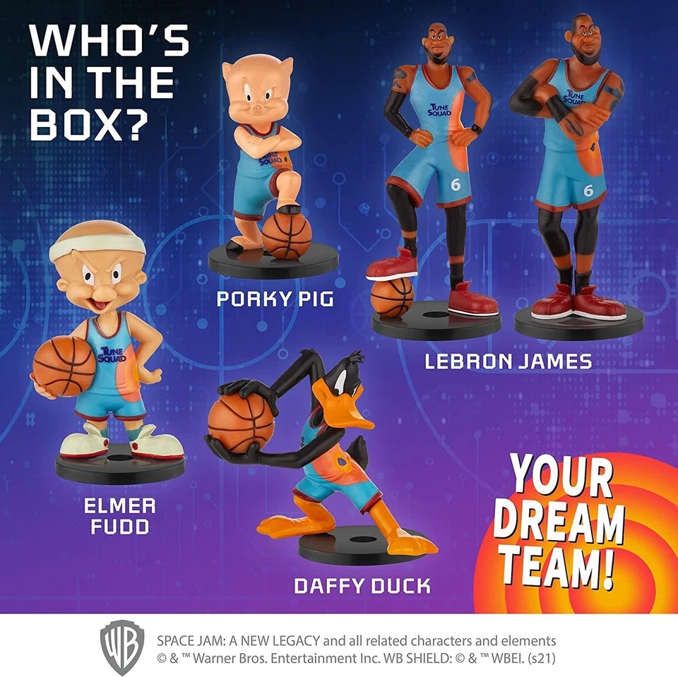 Toppers de lápiz Space Jam 5 piezas Elmer Fudd Lucas Pato Cerdo Porky Lebron James Foto 4 de 4