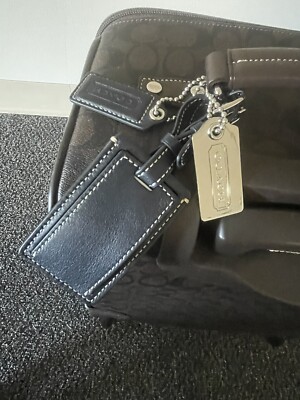 Coach carry on luggage small suitcase brown signature COACH