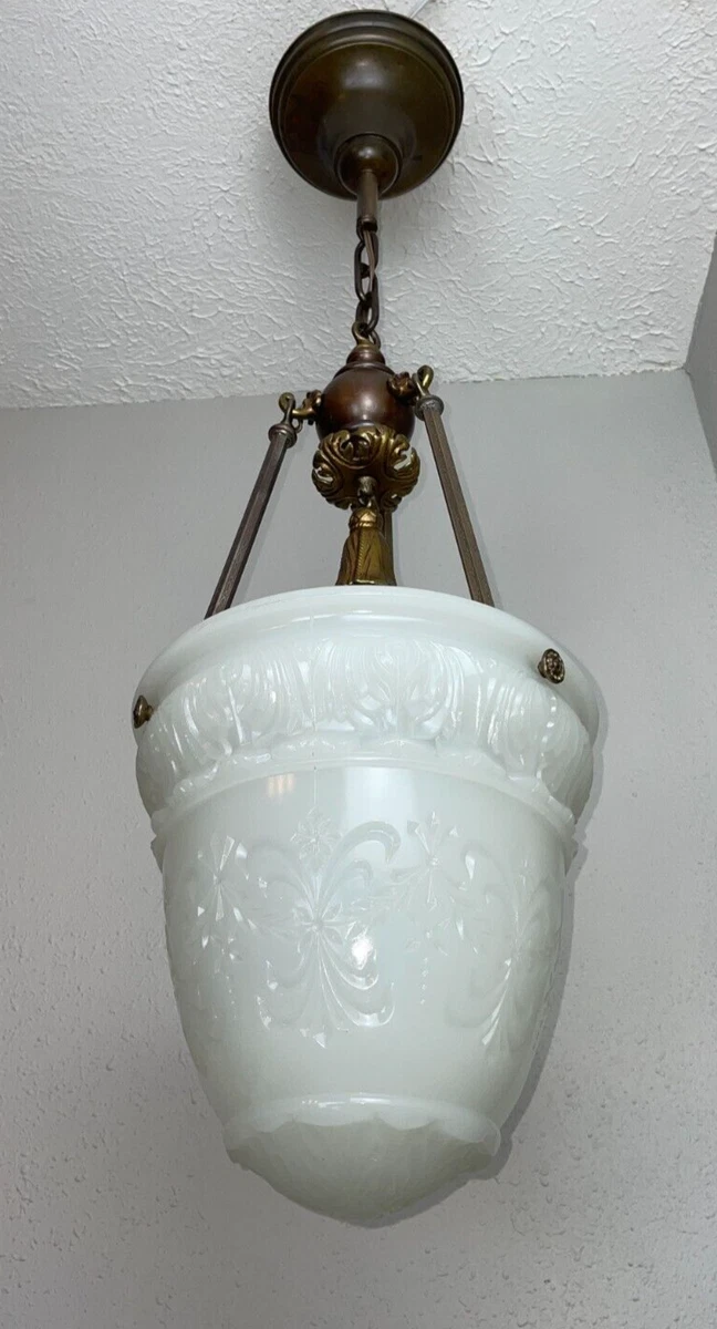 ANTIQUE 1910 20s high quality hanging pendant fixture