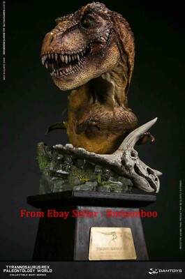 4pcs DAMTOYS Museum Collection Series Dinosaur Bust Polystone Statue Model Toys