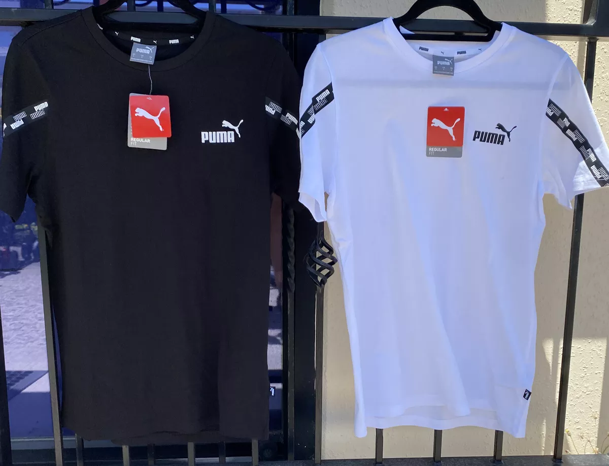 Mens Tapered Tee PUMA Power logo TShirt For Sports Active T Shirt