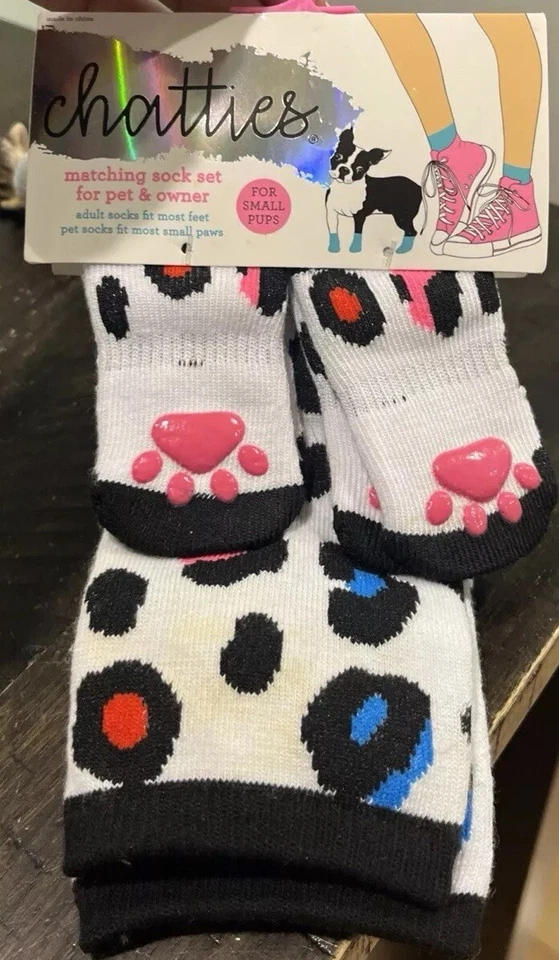 Juego de calcetines Chatties a juego azul negro rosa para mascota y dueño - para mascotas pequeñas Foto 2 de 4