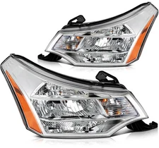 Pair Headlights Assembly Lamp For 2008-2011 Ford Focus 2.0L l4 FO250224