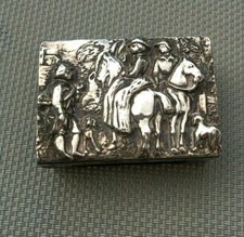 Ancien étui boite allumette argent 800