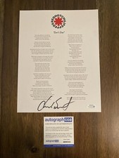 Chad Smith Red Hot Chili Peppers ‘Can’t Stop’ Lyric Sheet Drummer ACOA