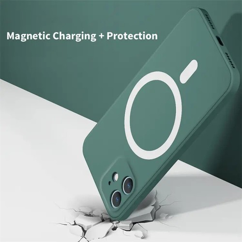 Coque iPhone 16 15 14 13 12 Pro MagSafe Silicone Protection Antichoc Magnétique - Zdjęcie 11 z 22