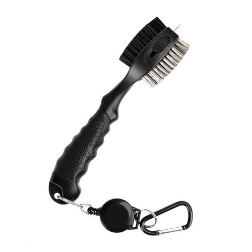 Spazzola pulizia mazze da golf double face affilatrice scanalature retrattili strumento pulizia - Foto 11 di 15