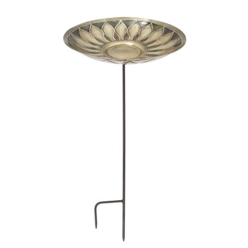 Achla Designs Solid Brass African Daisy Birdbath Bowl and Stake BB-09-S - Picture 1 of 3