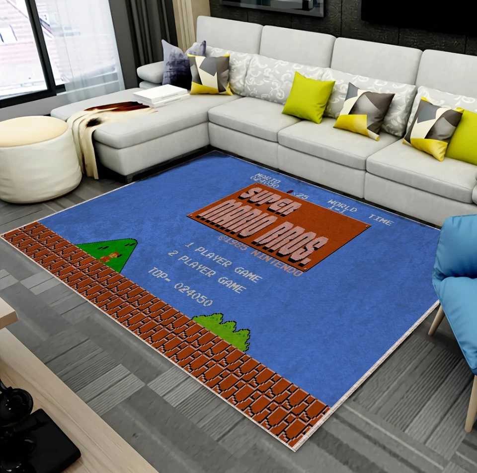 Super Mario Bros Nostalgic 80s Decoration, Nostalgic Rug, 80s Retro Game Rug - Image 3 of 4