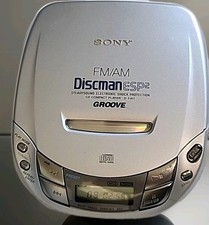 Sony D-F411 FM/AM Radio Discman ESP  Groove CD Player Silver - Fully Tested