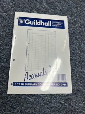 Guildhall Account Block 8 Zusammenfassung Spalte A4 60 Seiten GP8SZ (Neu) Kostenloser Versand + Verpackung