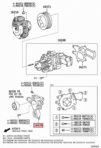 Genuine Hilux KUN36 KUN35 KUN26 KUN25 KUN16 KUN15 2KD 1KD Drive Belt Tensioner - Bild 18 von 20