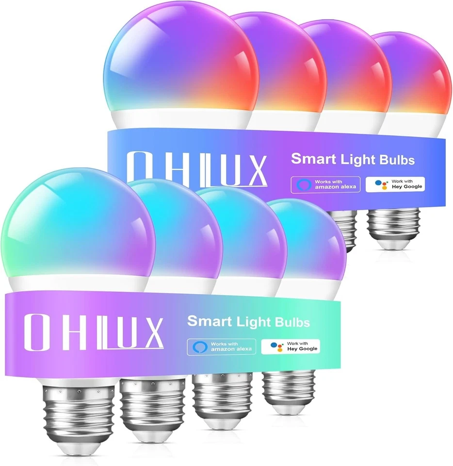 Voice Controlled Smart Bulbs 8Pack, 100W Equivalent, A19 E26 - Image 3 of 4