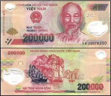 Vietnamese Dong bank note 200000 (VND 200k)  1 X 200,000 Vietnam Dong