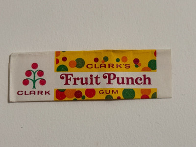 Vintage Clark's Fruit Punch Chewing Gum Paper Wrapper