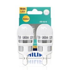 Philips ULTINON 194 T10 LED Wedge Bulbs AMBER 194AULAX2 Side Marker Parking 2X