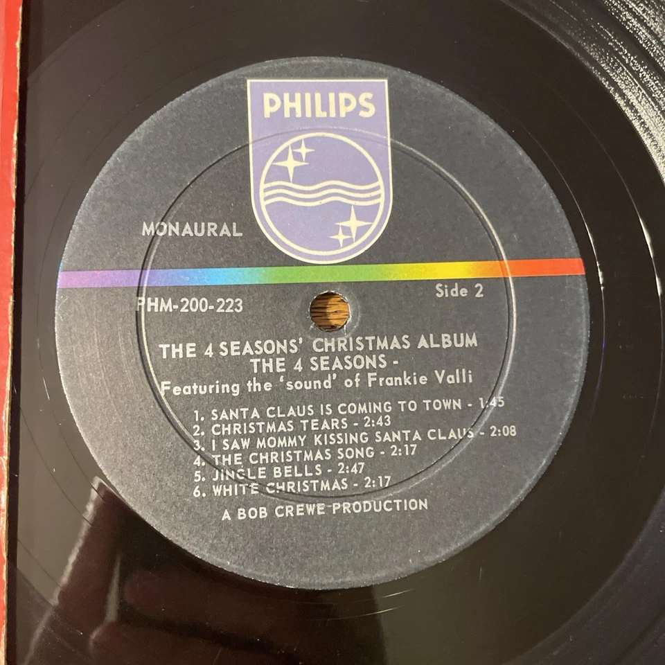 The 4 Seasons Christmas Album LP Philips Mono Holiday 1st Press + Shrink VG- - Image 3 of 4
