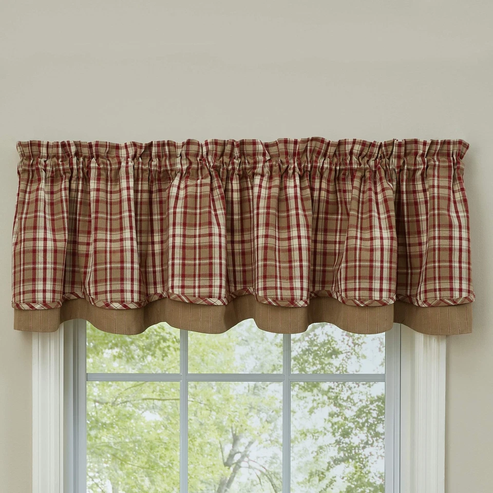 Park Designs Cumberland Lined Layered Valance - 72'' L - Tan - Image 2 of 3