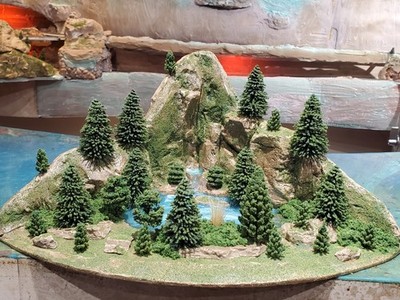 Scenic Mountain Forest Lake Diorama w/Spring 10
