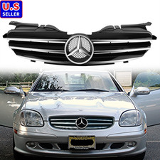 Chrome Black Grille For Mercedes Slk-class R170 1997-2004 Slk200 Slk230 Slk320