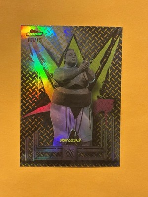 Yokozuna 2025 Topps Finest WWE Gold CHECKERBOARD REFRACTOR Card  /75