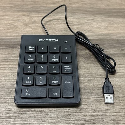 Bytech Wired USB Numeric Keypad Number Pad 18 Key (BY-KB-WR-104-BK) TESTED WORKS