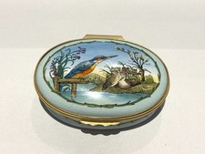 Large Halcyon Days "Kingfisher & Ducks" Robert Hancock 18thC Inspired Enamel Box