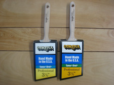 2 EA- CORONA 3 1/2" CORTEZ PRO ANGLE SASH PAINT BRUSH, TYNEX/OREL, MADE IN USA