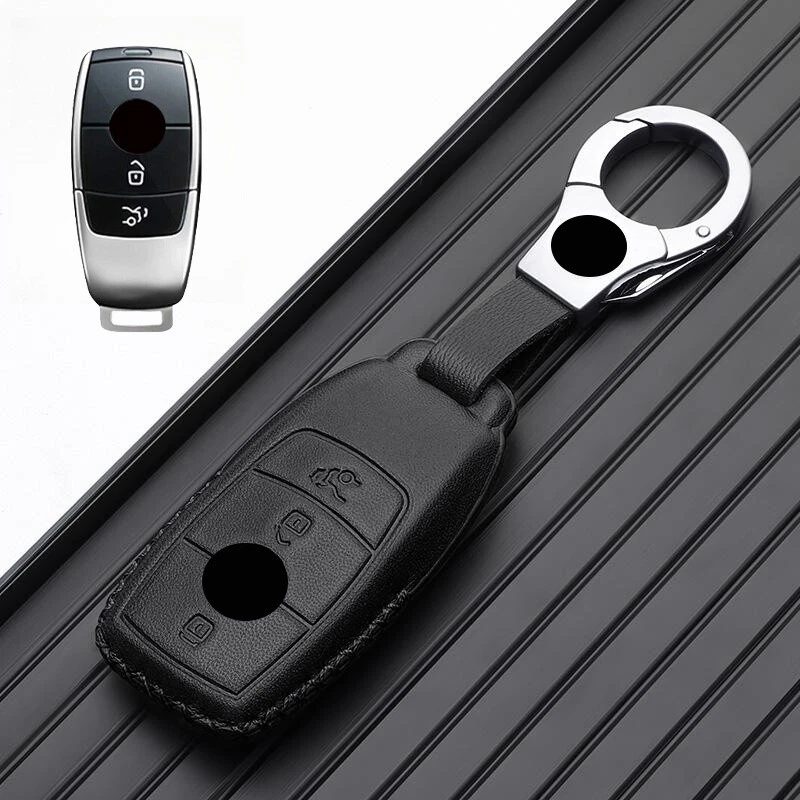 Funda de cuero genuino para llave de coche para Mercedes Benz A B C E S G GLA GLB GLC GLE Foto 3 de 4