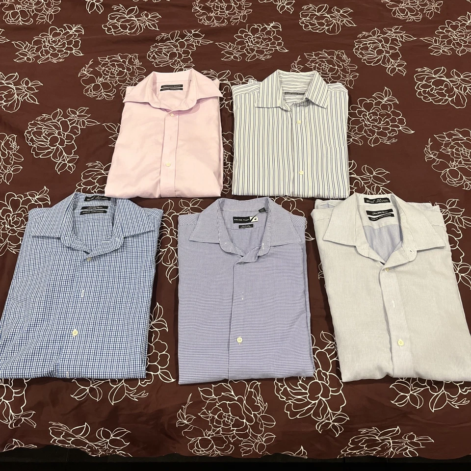 LOT OF FIVE SAKS FIFTH AVENUE MENS DRESS SHIRTS - PRISTINE!! LARGE / XTRA LARGE - Image 2 of 4