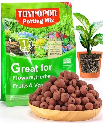 Leca Clay Pebbles for Plants - Lightweight Drainage Balls for Hydroponics &